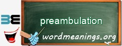 WordMeaning blackboard for preambulation